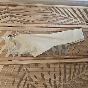 High rise skinny beige jeans